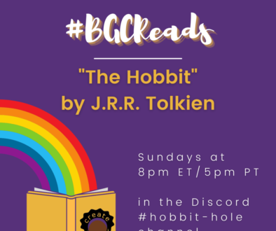 #BGCReads The Hobbit by J. R. R. Tolkien Sundays at 8p ET/5p PT in #hobbit-hole on Discord